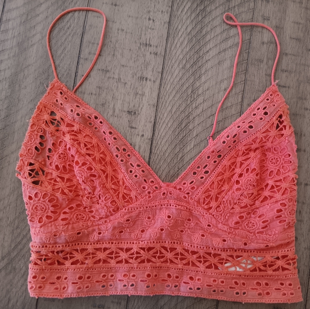 Free People Fp One Carrie Eyelet Embroidered Brallete women's size small